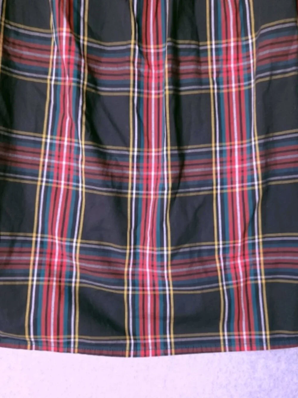 J Crew Stewart‎ Tartan Plaid Puff-Sleeve Top Women's Size XS Black Red AG864